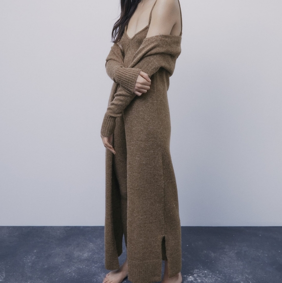 ZARA LONG KNIT CARDIGAN - Picture 10 of 11